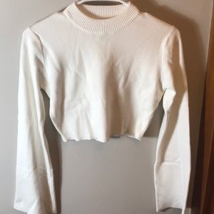Cropped white sweater